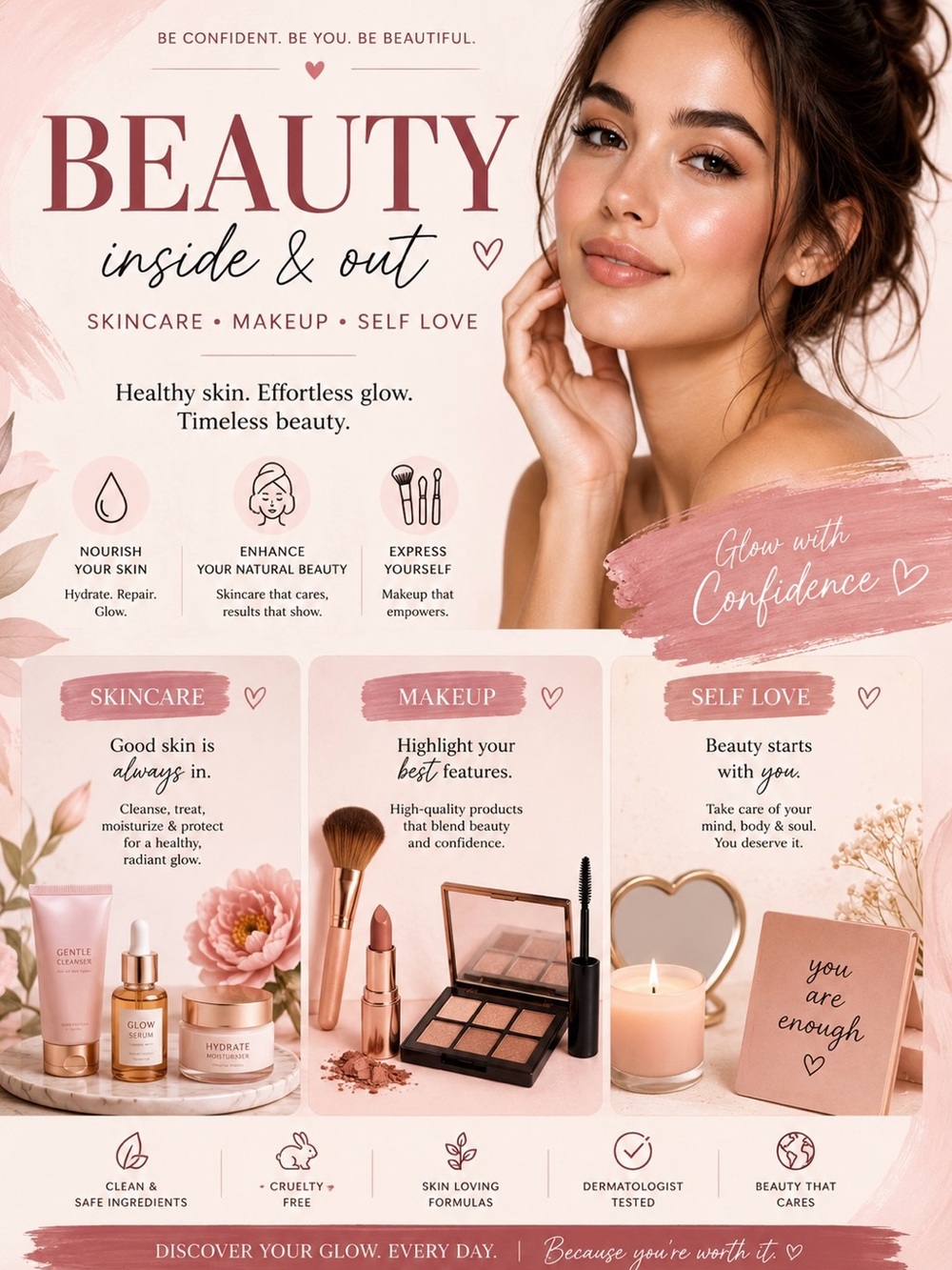 Beauty Inside & Out Makeup Collection - Blush Pink